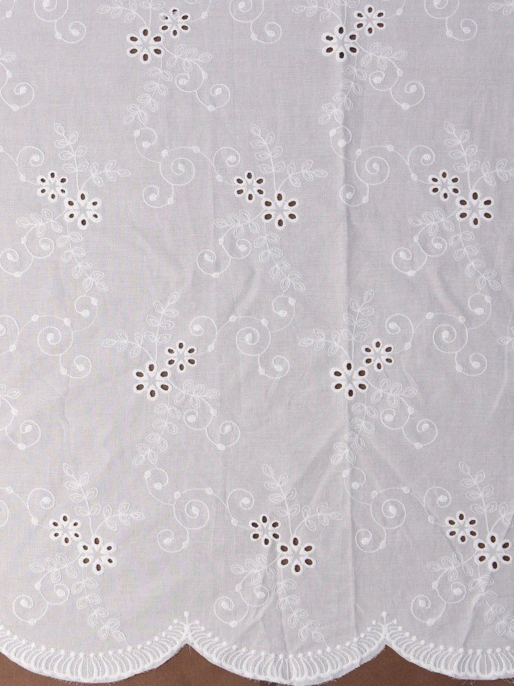 White Embroidered Fabric – Classic Eyelet